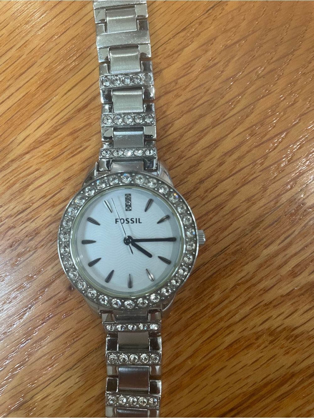 Fossil Silver-tone Women's Crystal Bezel Watch - Picture 2 of 3